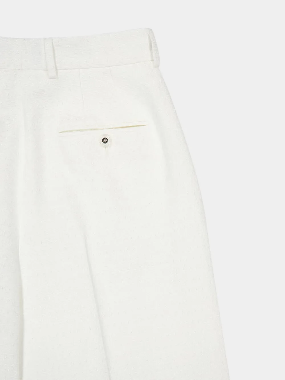 White Cotton Viscose Culotte Trousers sold by Fashion Clinic product image thumbnail 4