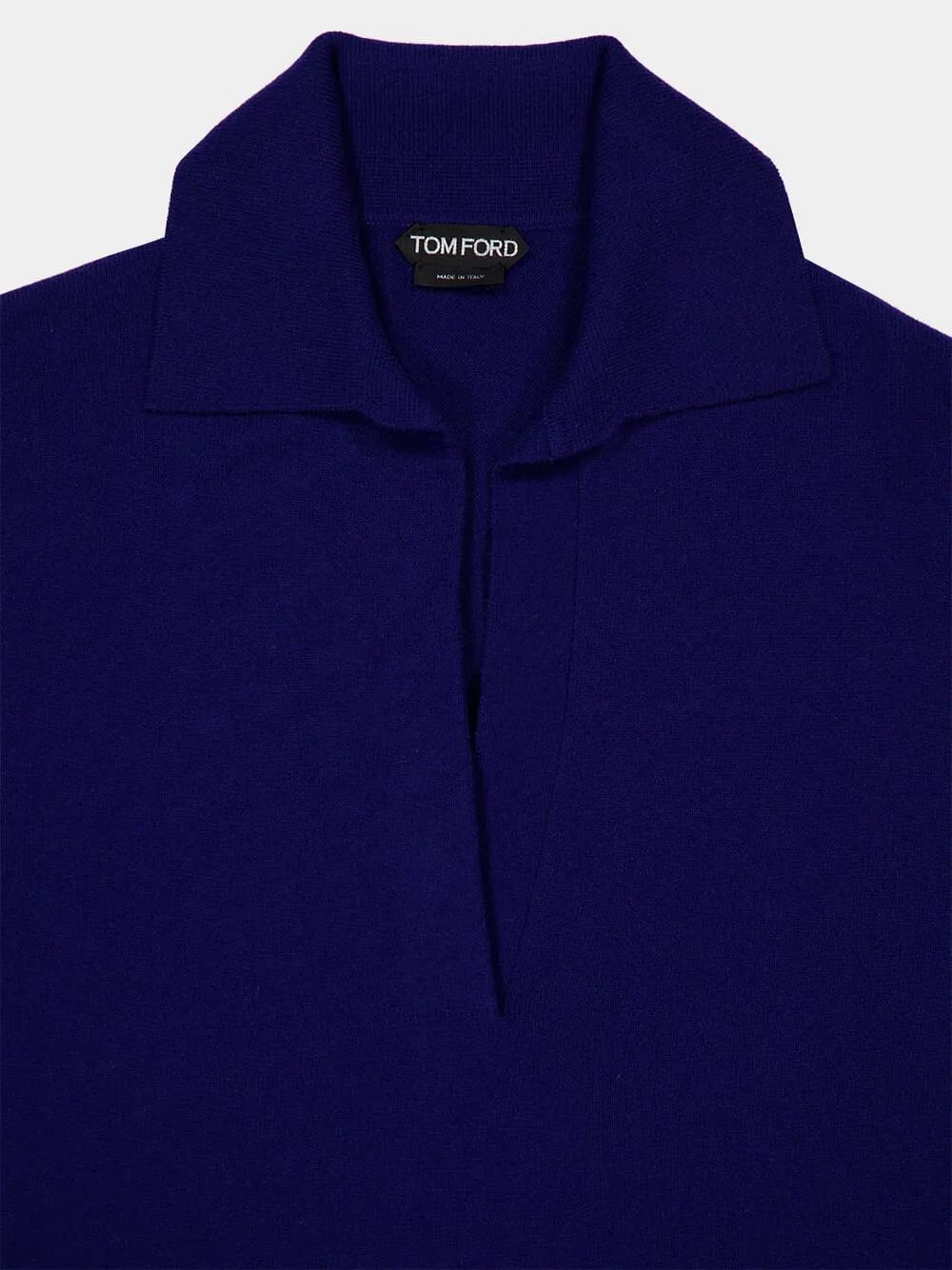 Bright Navy Long Sleeve Cashmere Polo sold by Fashion Clinic product image thumbnail 3