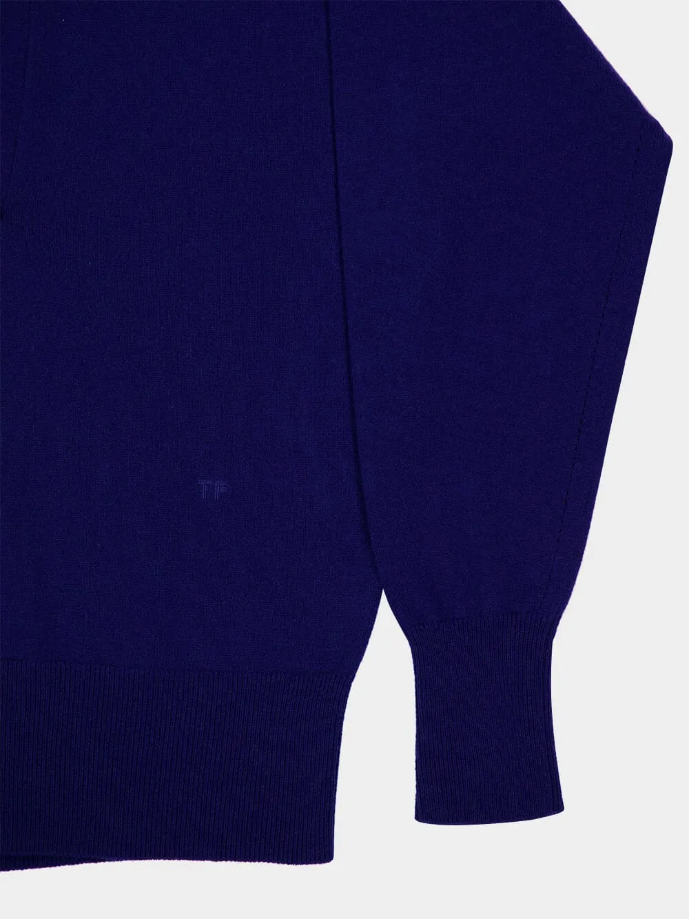 Bright Navy Long Sleeve Cashmere Polo sold by Fashion Clinic product image thumbnail 4