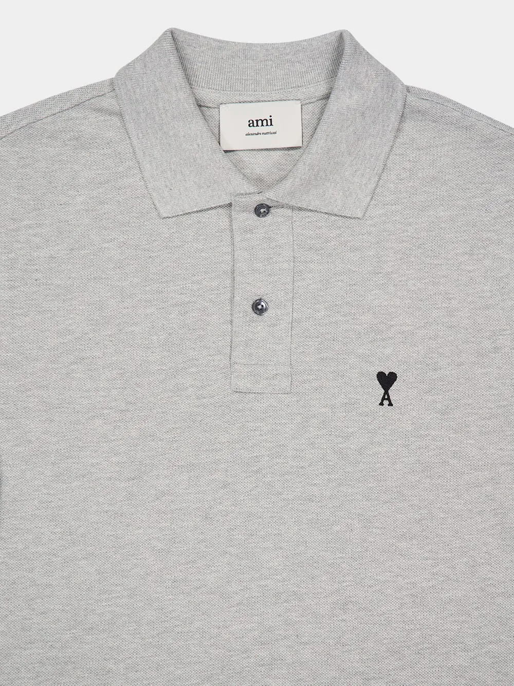 Heather Ash Grey Contrasted Ami de Coeur Polo Shirt sold by Fashion Clinic product image thumbnail 5