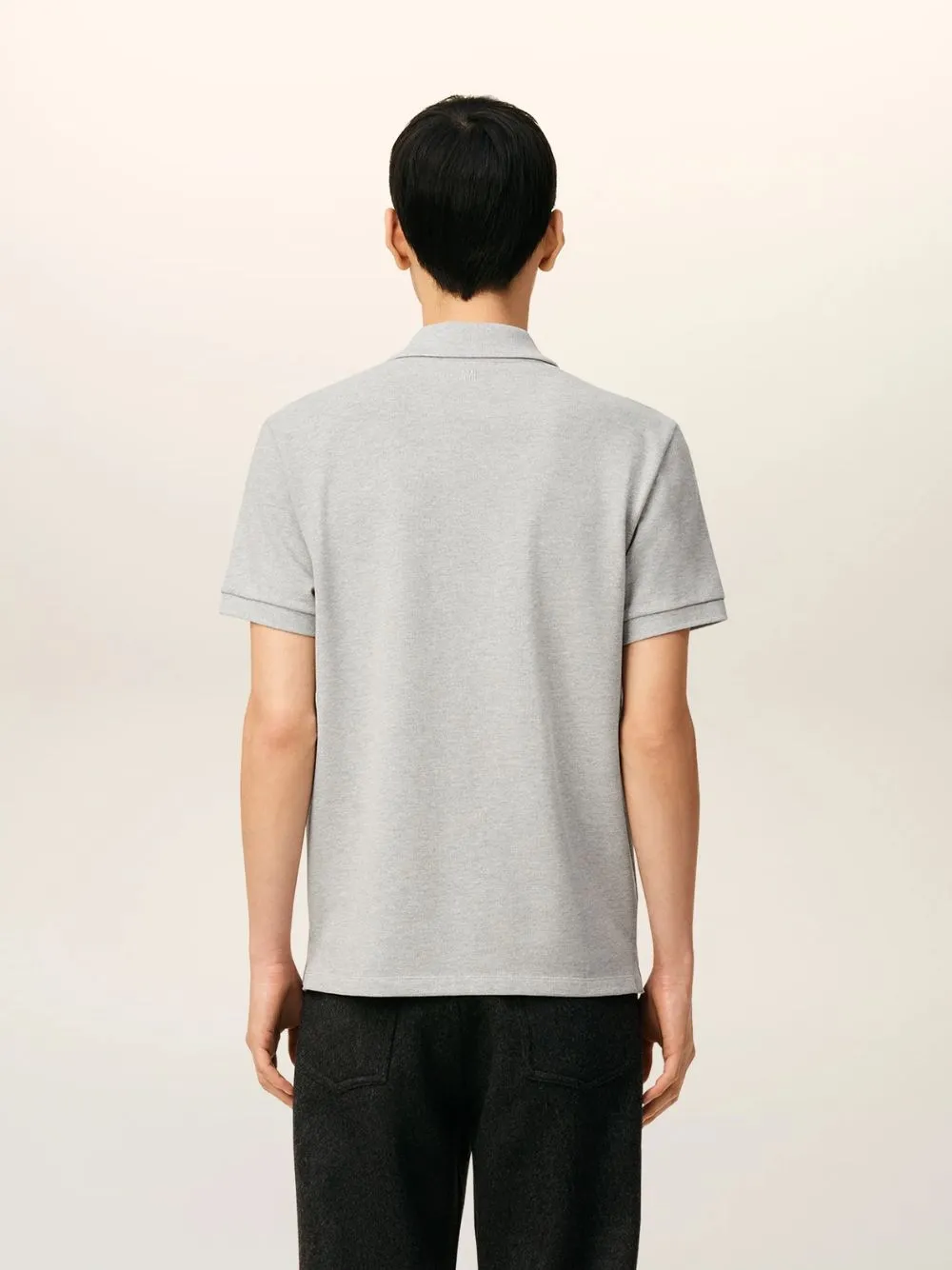 Heather Ash Grey Contrasted Ami de Coeur Polo Shirt sold by Fashion Clinic product image thumbnail 4