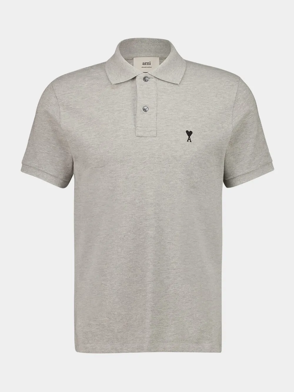 Heather Ash Grey Contrasted Ami de Coeur Polo Shirt sold by Fashion Clinic
