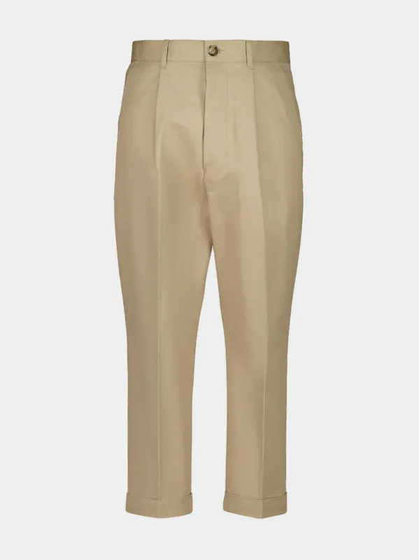 White Coffee Beige Oversized Carrot Trousers sold by Fashion Clinic