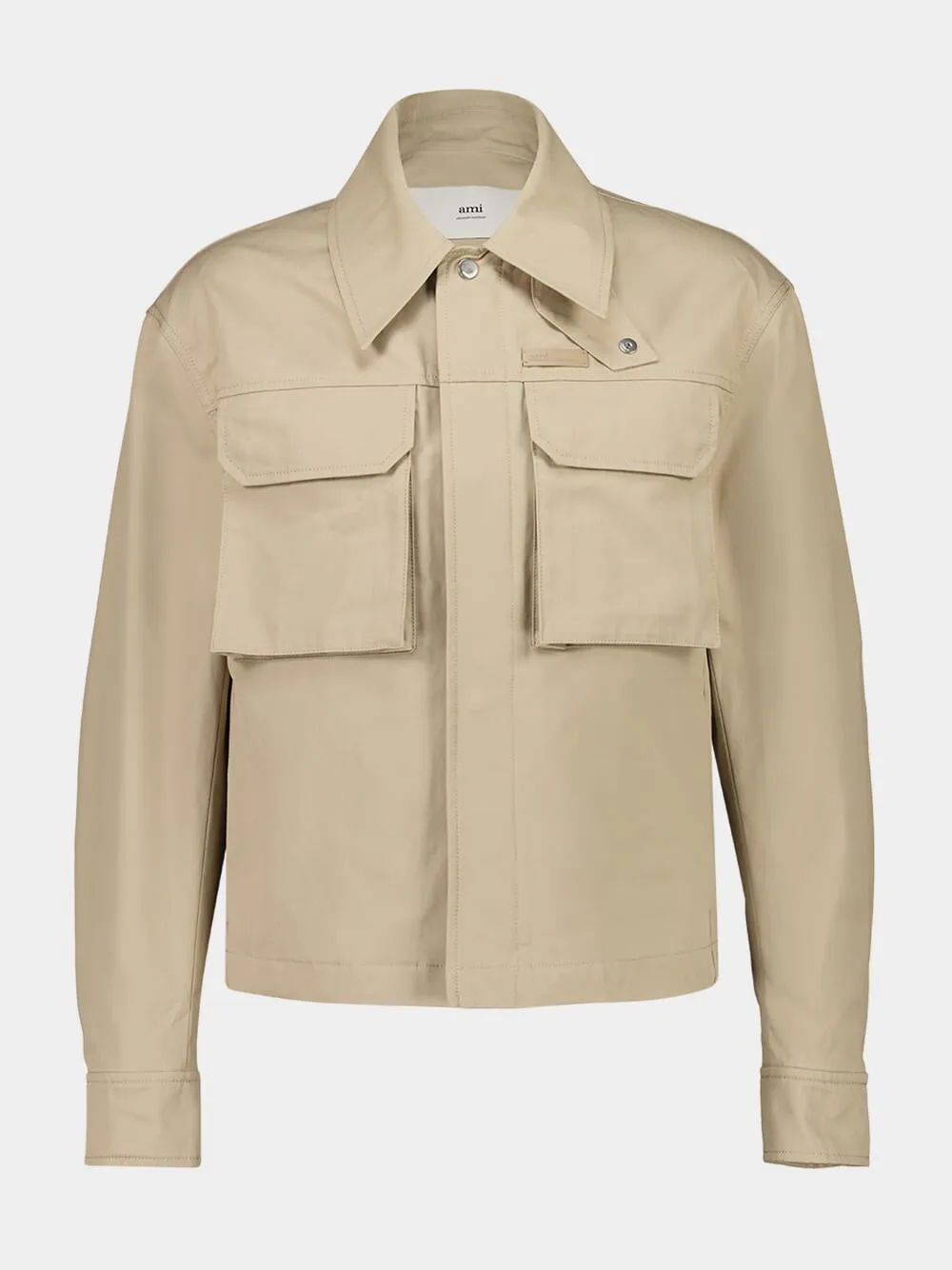 White Coffee Cotton Worker Jacket sold by Fashion Clinic product image thumbnail 2