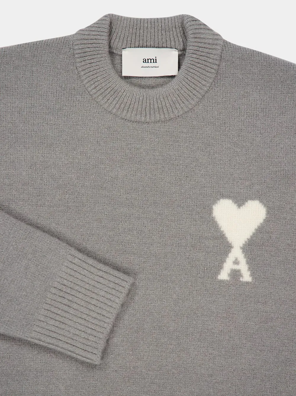Grey Alpaca Ami de Coeur Crewneck Sweater sold by Fashion Clinic product image thumbnail 5