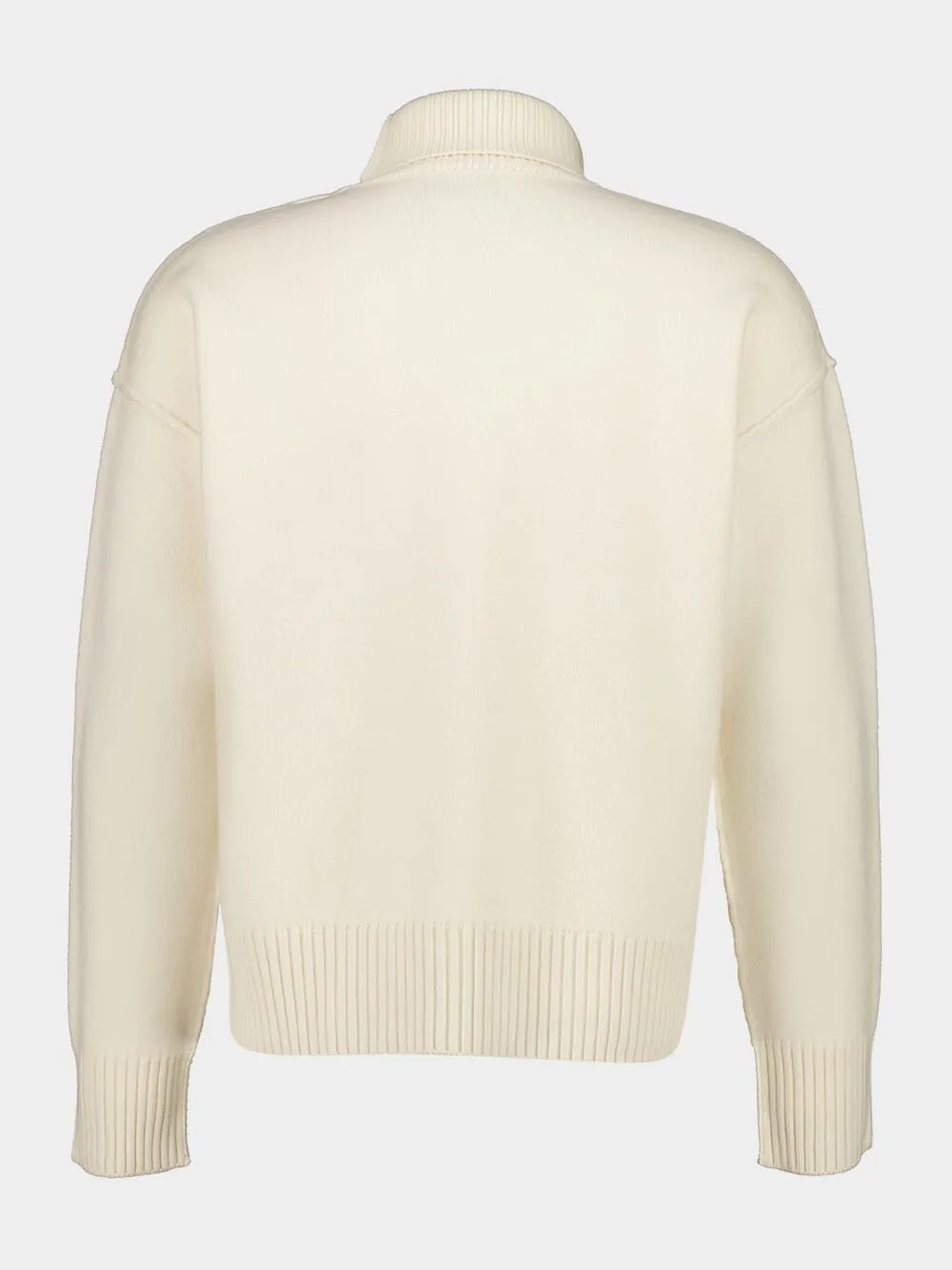 Off White Wool Ami de Coeur Funnel Neck Sweater sold by Fashion Clinic product image thumbnail 2