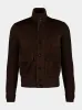 Deep Brown Suede Jacket with Merino Sleeves sold by Fashion Clinic