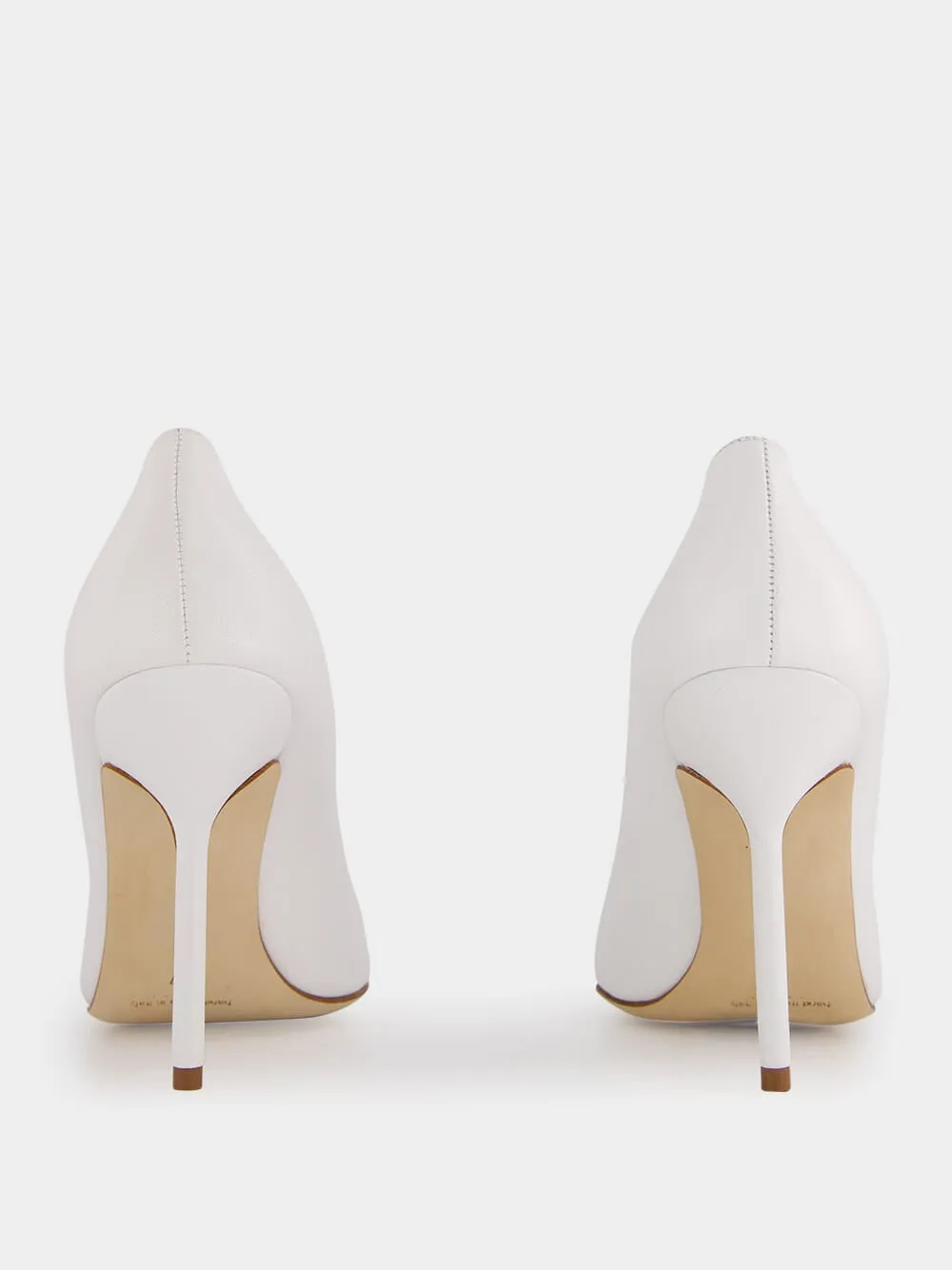 BB White Nappa Leather Pointed Toe Pumps sold by Fashion Clinic product image thumbnail 5