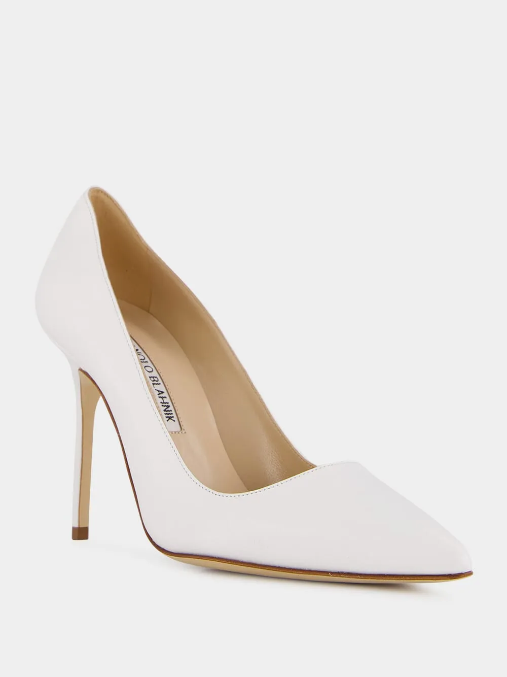 BB White Nappa Leather Pointed Toe Pumps sold by Fashion Clinic product image thumbnail 2