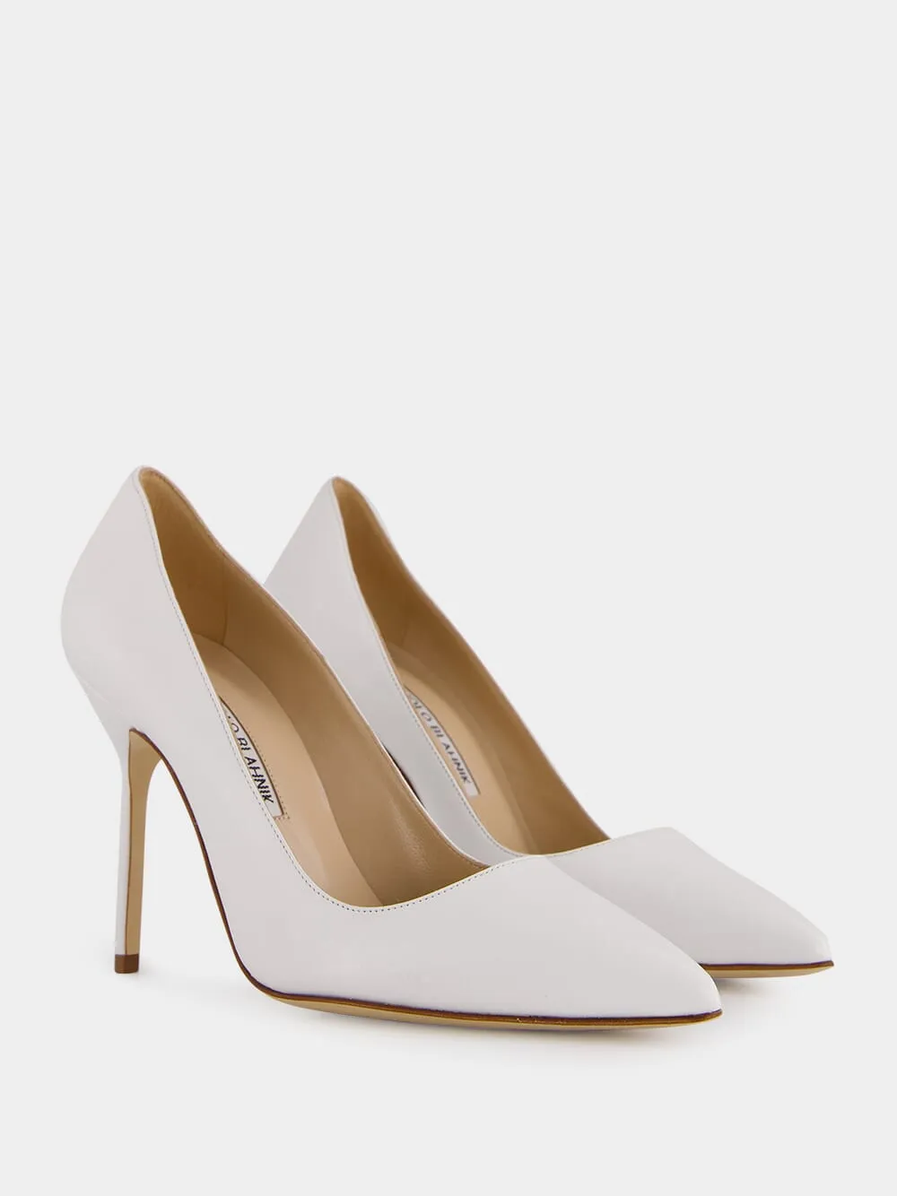 BB White Nappa Leather Pointed Toe Pumps sold by Fashion Clinic product image thumbnail 3