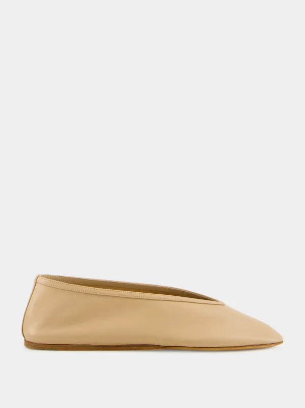 Luna Slipper in Fawn Leather sold by Fashion Clinic
