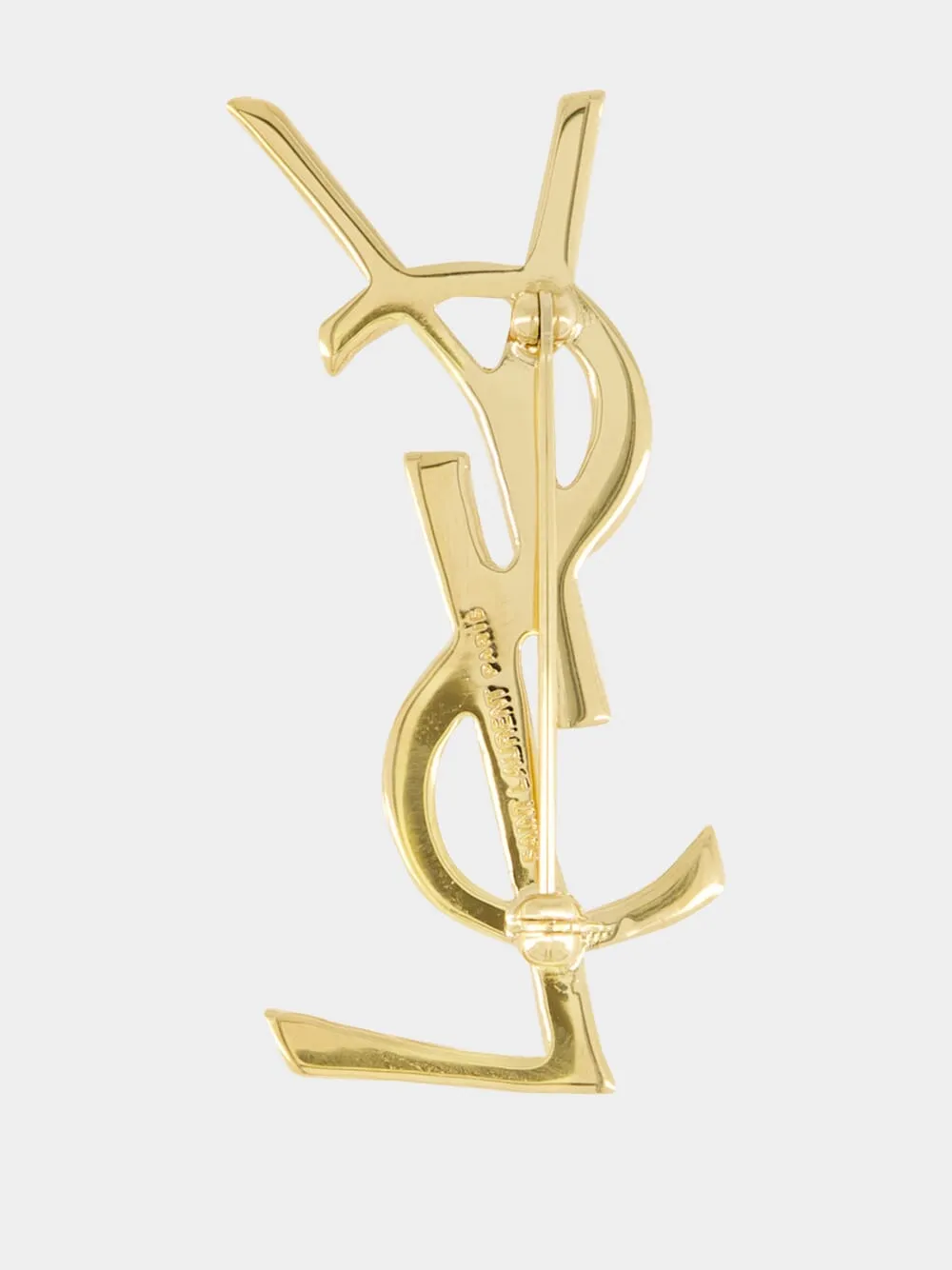 YSL Cassandre Brooch in Light Satin Gold sold by Fashion Clinic product image thumbnail 2
