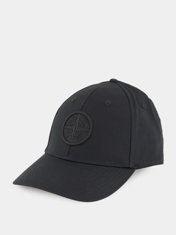 Baseball Cap in Black Cotton Reps made by Stone Island