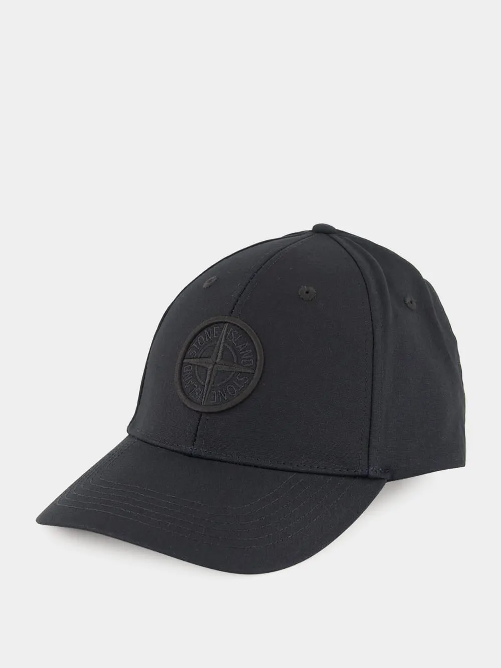 Baseball Cap in Black Cotton Reps sold by Fashion Clinic