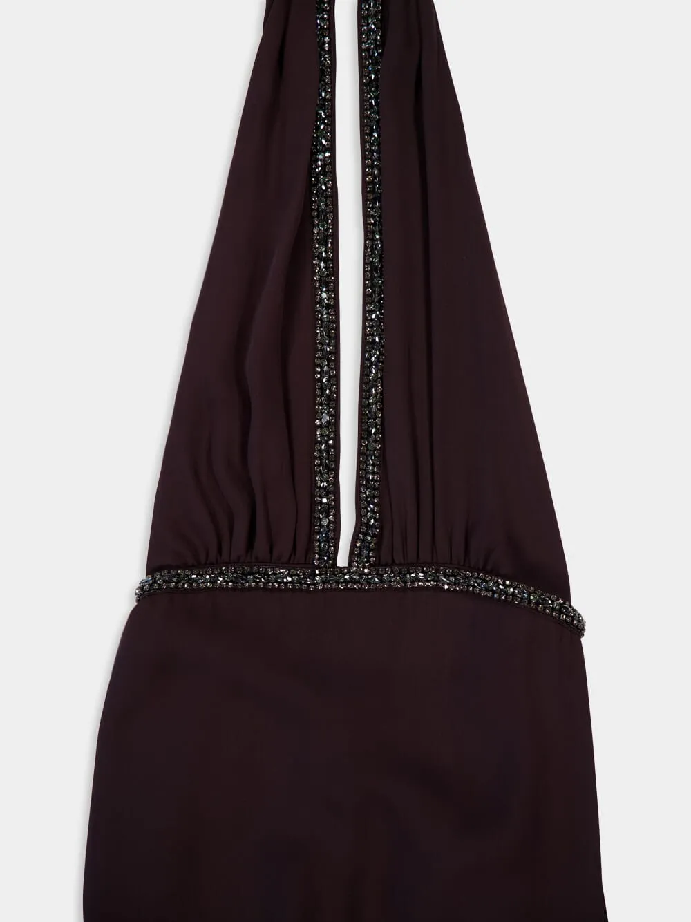 Chocolate Brown New Destiny Silk Maxi Dress sold by Fashion Clinic product image thumbnail 4