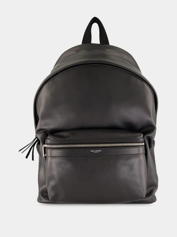 City Backpack with Removable Tassels in Black Calfskin sold by Fashion Clinic