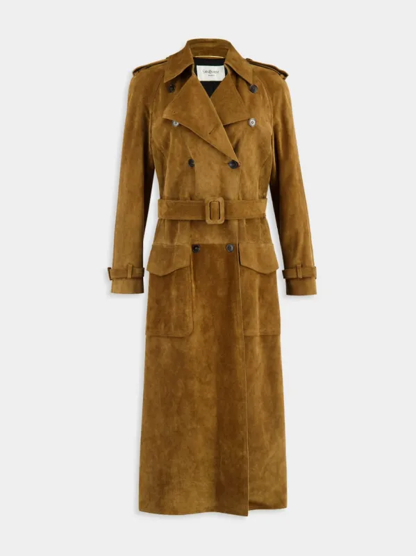 Noix Suede Double-Breasted Trench Coat sold by Fashion Clinic