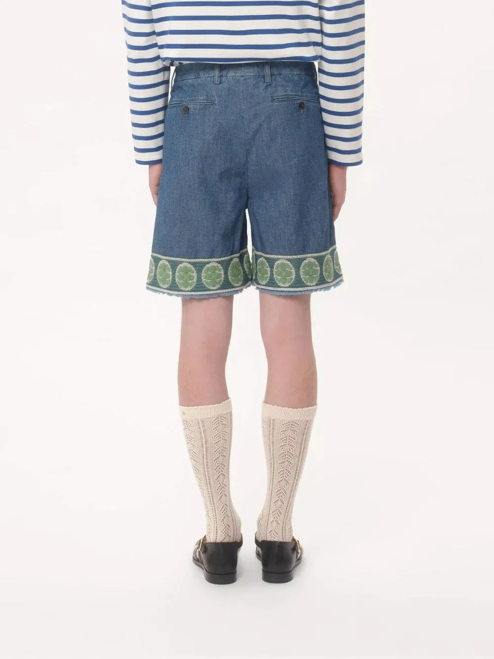 Denim Bermuda Shorts with Jacquard Hem sold by Fashion Clinic product image thumbnail 3