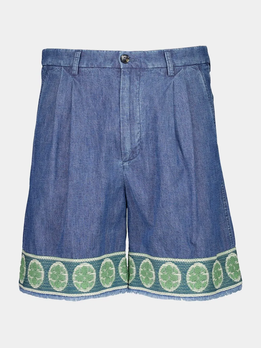 Denim Bermuda Shorts with Jacquard Hem sold by Fashion Clinic product image thumbnail 2