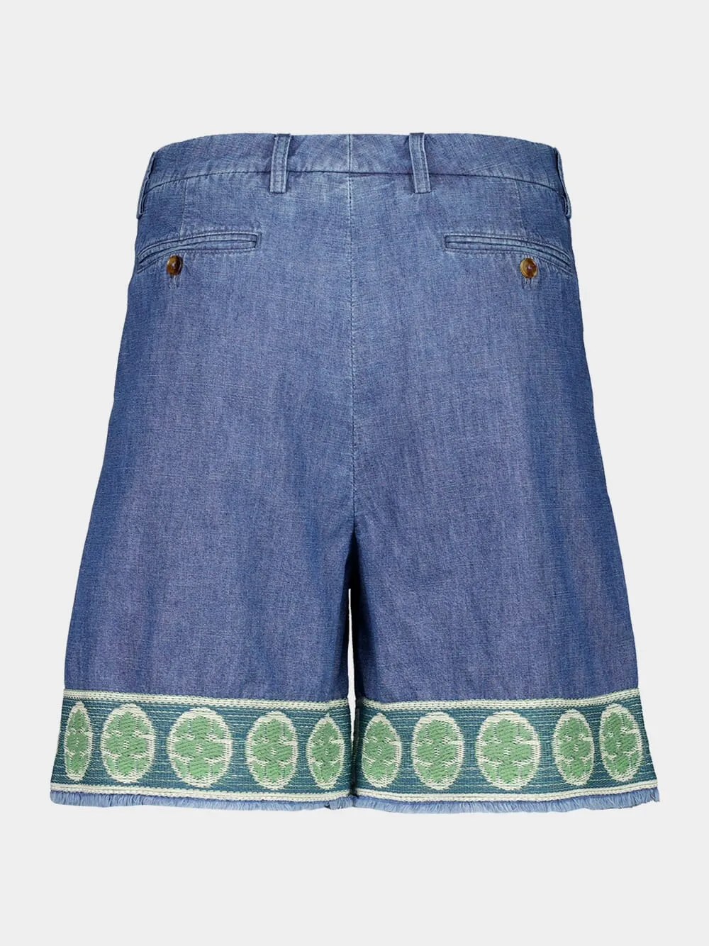 Denim Bermuda Shorts with Jacquard Hem sold by Fashion Clinic product image thumbnail 4