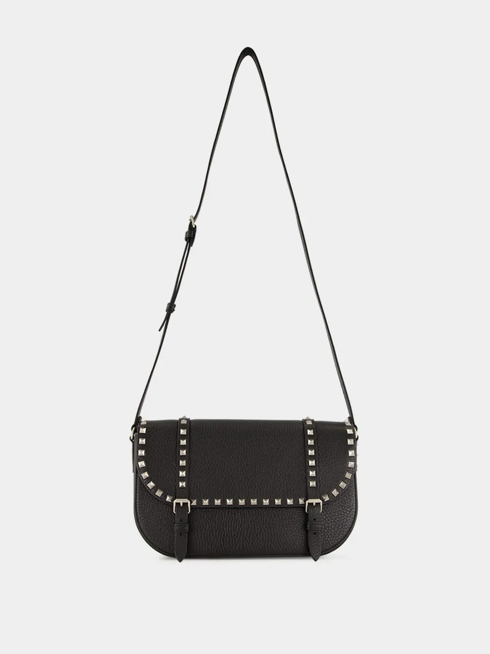 Rockstud Large Messenger Bag in Black Leather sold by Fashion Clinic product image thumbnail 2