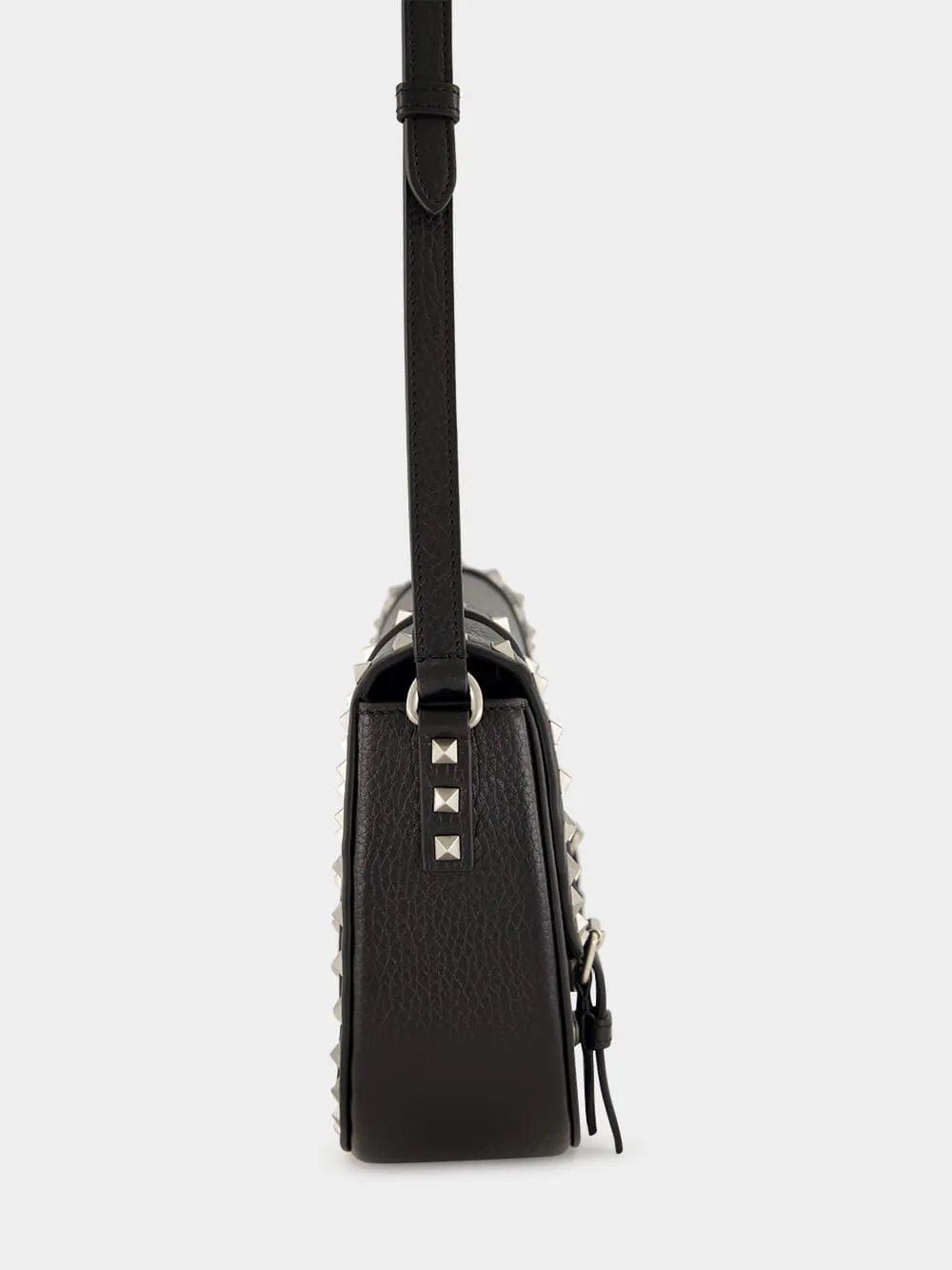 Rockstud Large Messenger Bag in Black Leather sold by Fashion Clinic product image thumbnail 4
