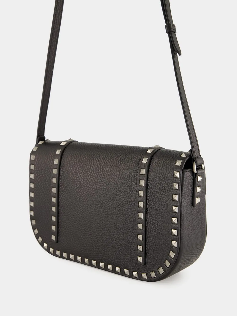 Rockstud Large Messenger Bag in Black Leather sold by Fashion Clinic product image thumbnail 5