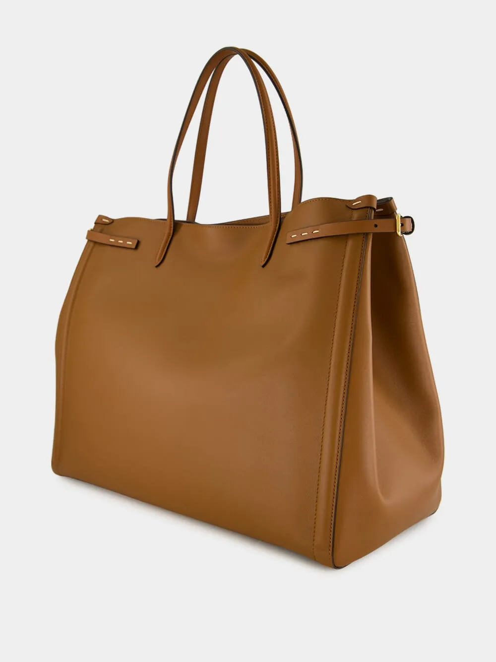 Antibes Large Calfskin Shopping Bag in Tobacco Brown sold by Fashion Clinic product image thumbnail 4