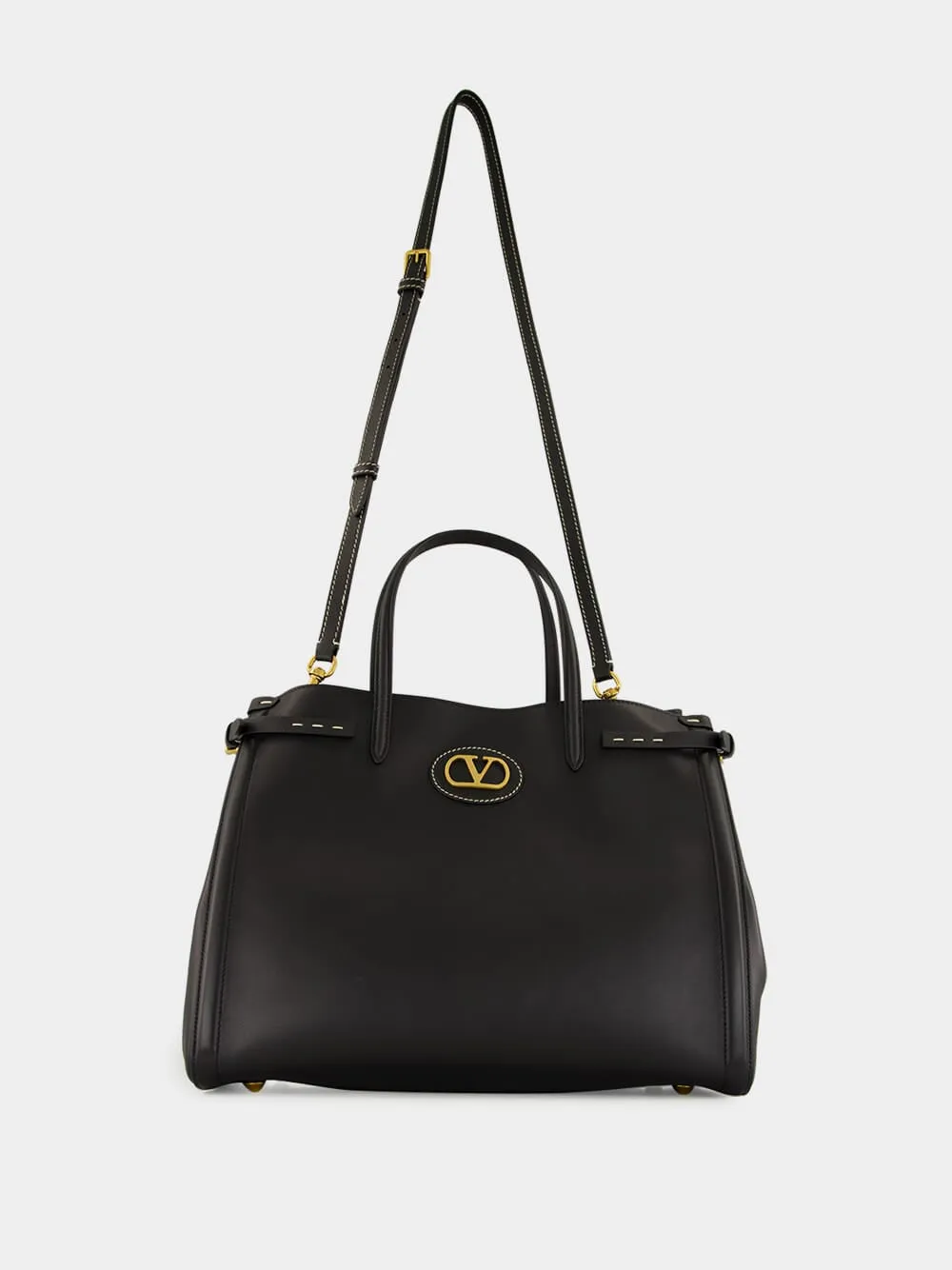 Antibes Medium Calfskin Shopping Bag in Black sold by Fashion Clinic product image thumbnail 3