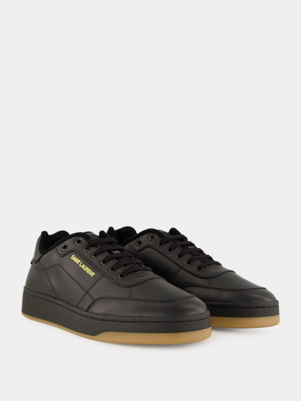 Low-Top Sneakers in Black Smooth Leather sold by Fashion Clinic product image thumbnail 3