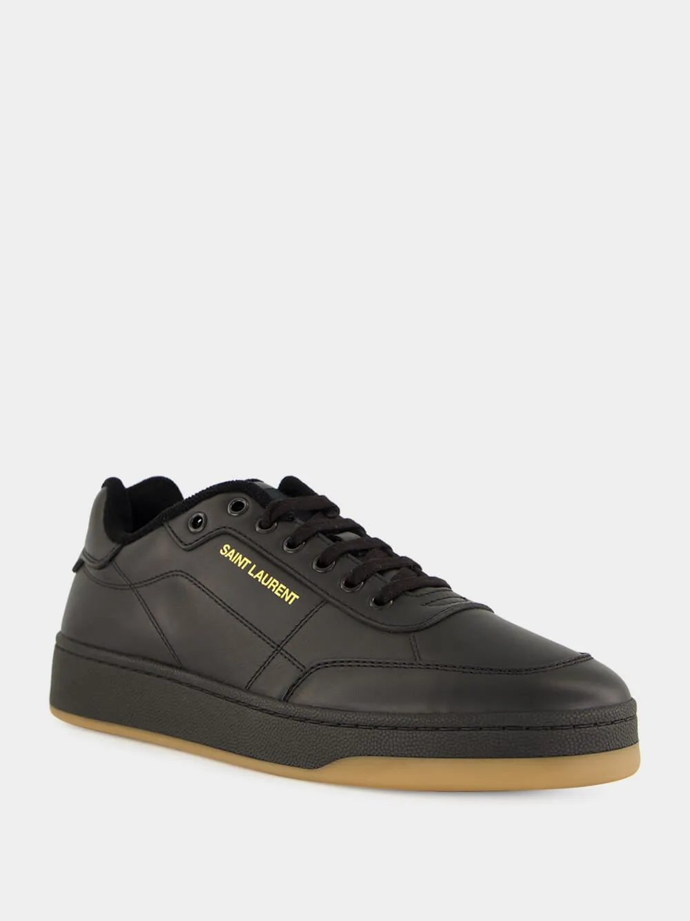 Low-Top Sneakers in Black Smooth Leather sold by Fashion Clinic product image thumbnail 2