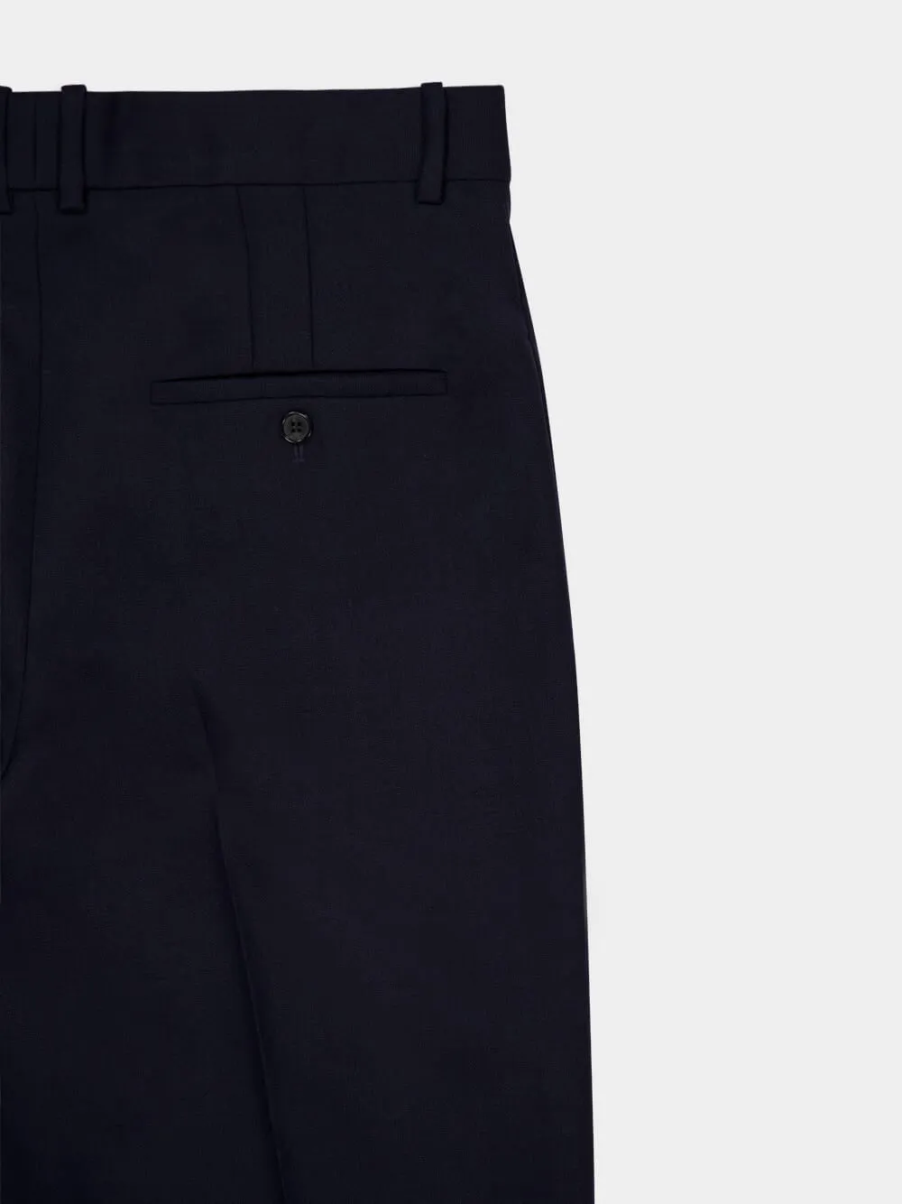 Marine Blue High-Rise Tailored Wool Pants sold by Fashion Clinic product image thumbnail 4