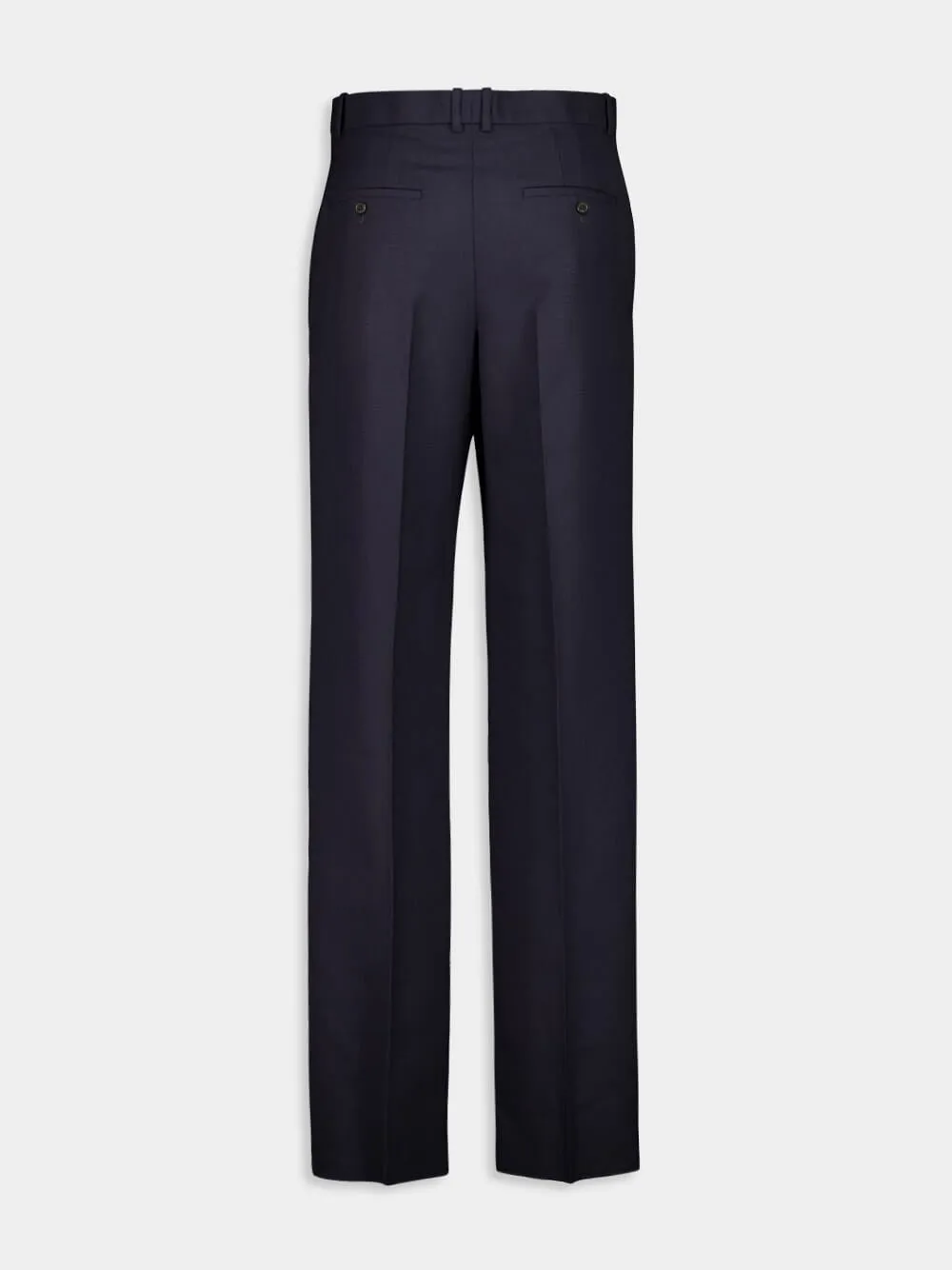 Marine Blue High-Rise Tailored Wool Pants sold by Fashion Clinic product image thumbnail 2