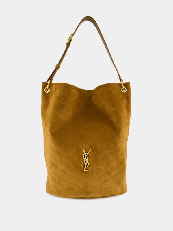 Niki Supple Bucket Bag in Caramel Cognac Suede sold by Fashion Clinic