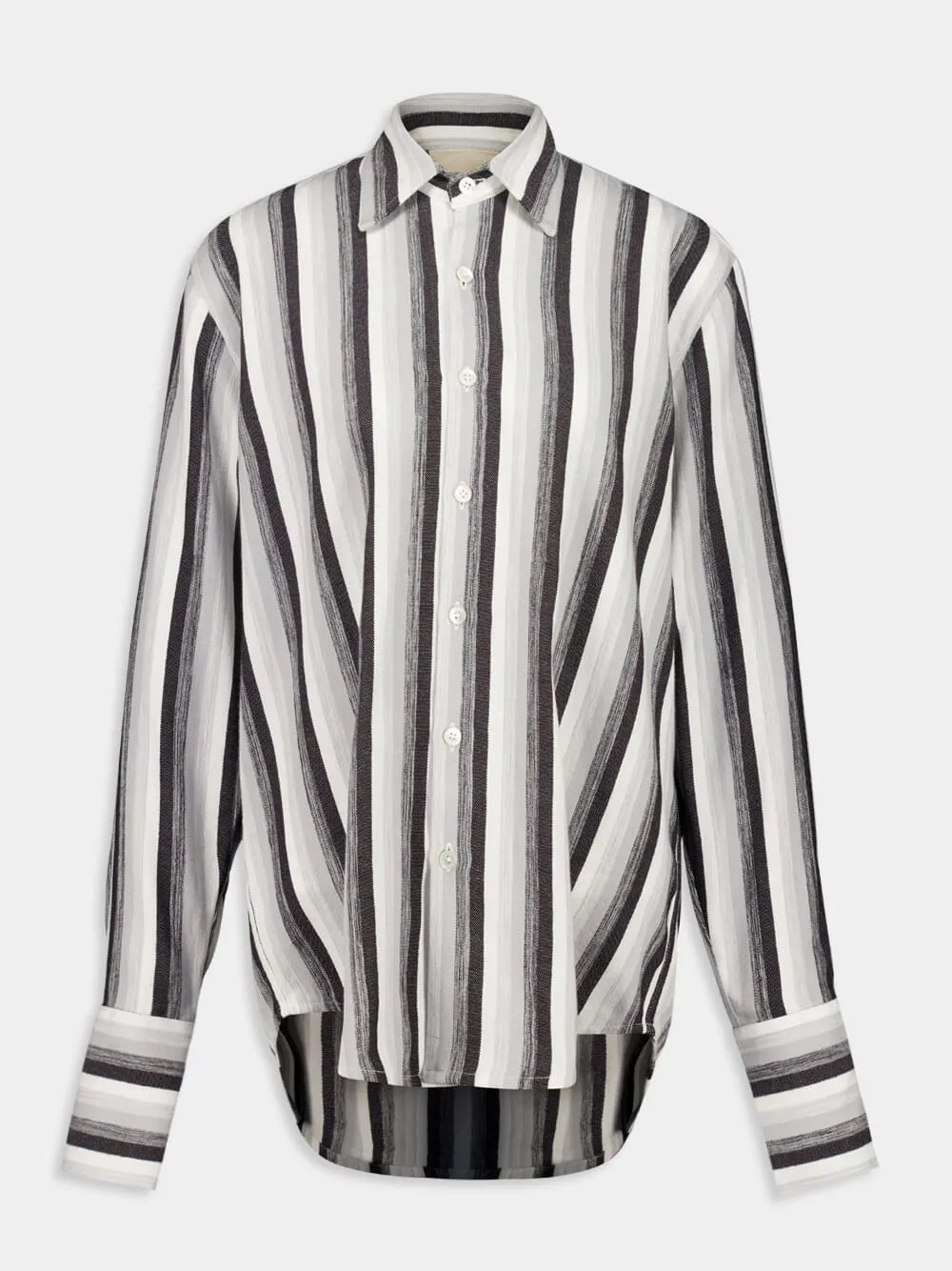 French Cuff Stripe 2 Long-Sleeved Shirt sold by Fashion Clinic