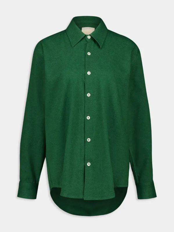 Kelly Green Button-Down Long-Sleeved Shirt sold by Fashion Clinic
