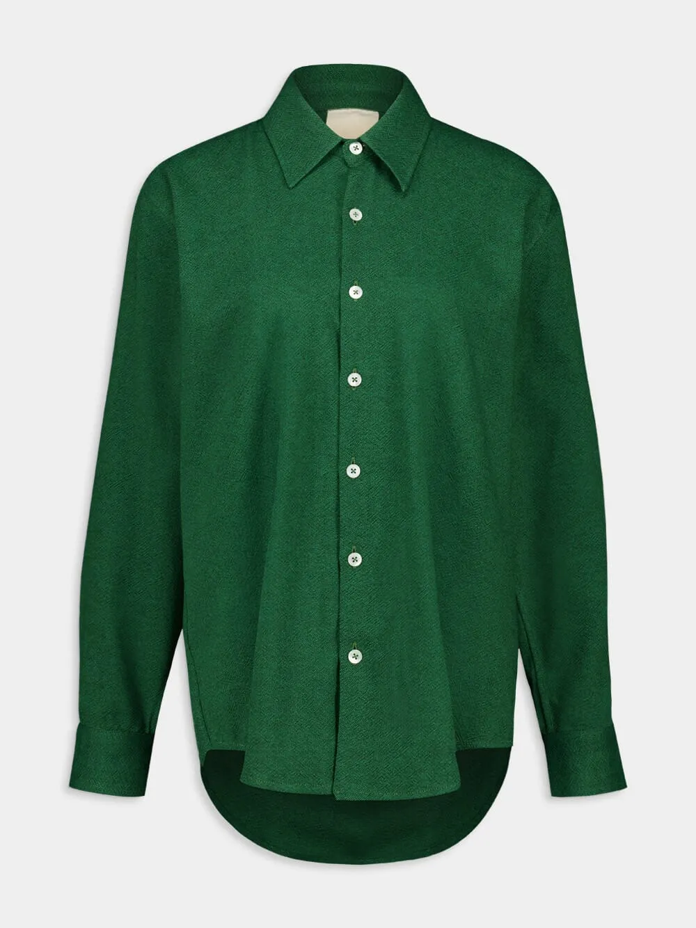 Kelly Green Button-Down Long-Sleeved Shirt sold by Fashion Clinic