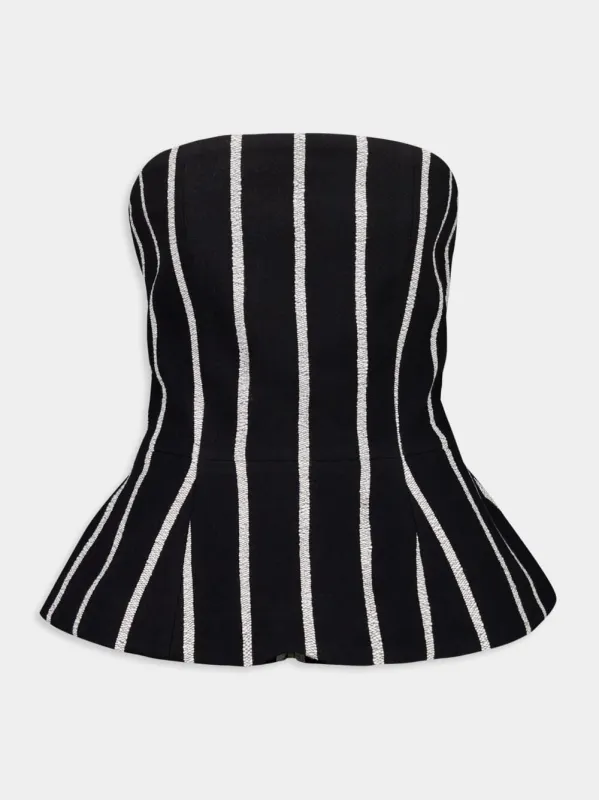 Black Bandeau Corset Stripe 114 sold by Fashion Clinic