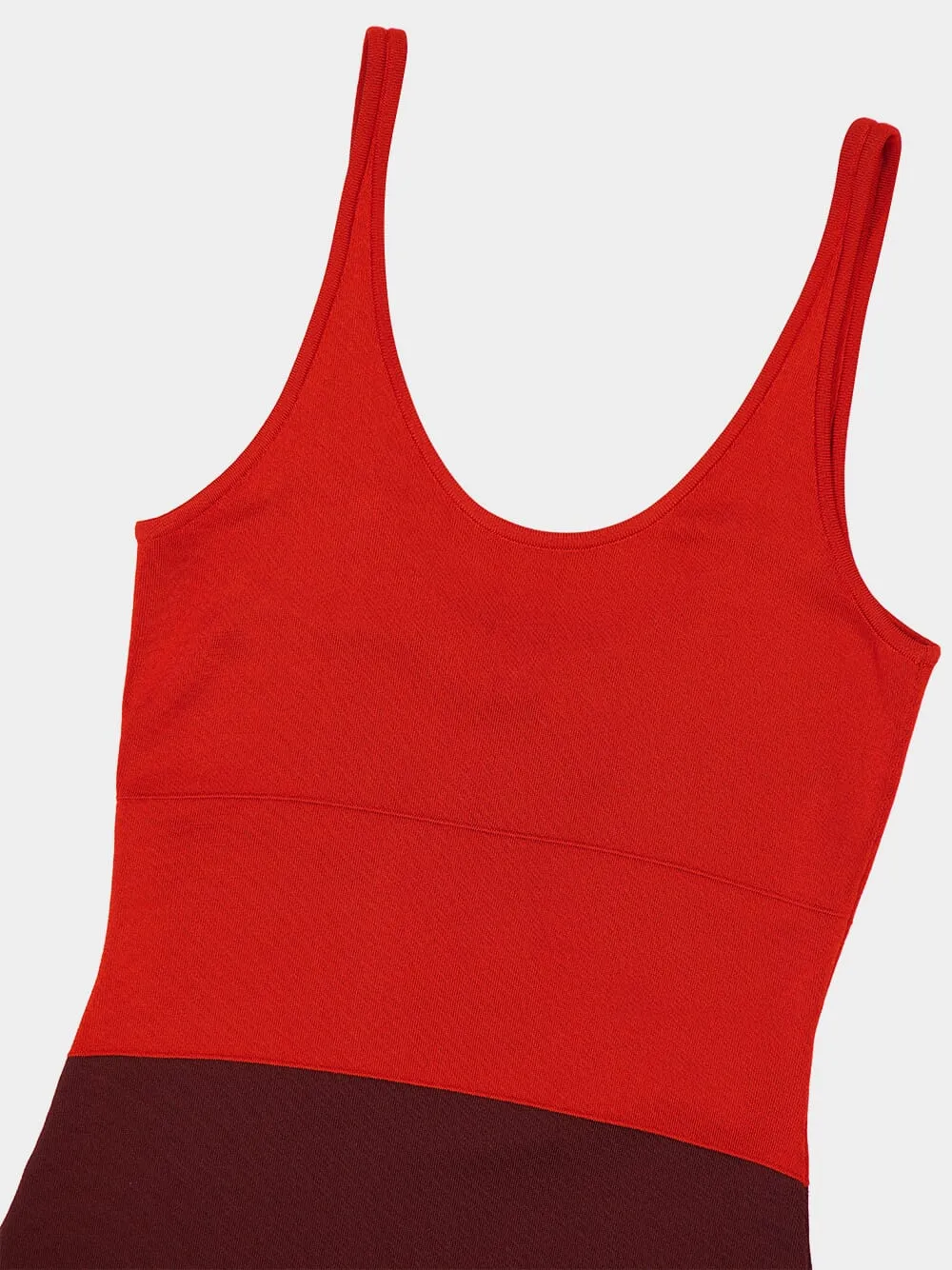 Red Viscose Colorblock Knit Dress sold by Fashion Clinic product image thumbnail 4