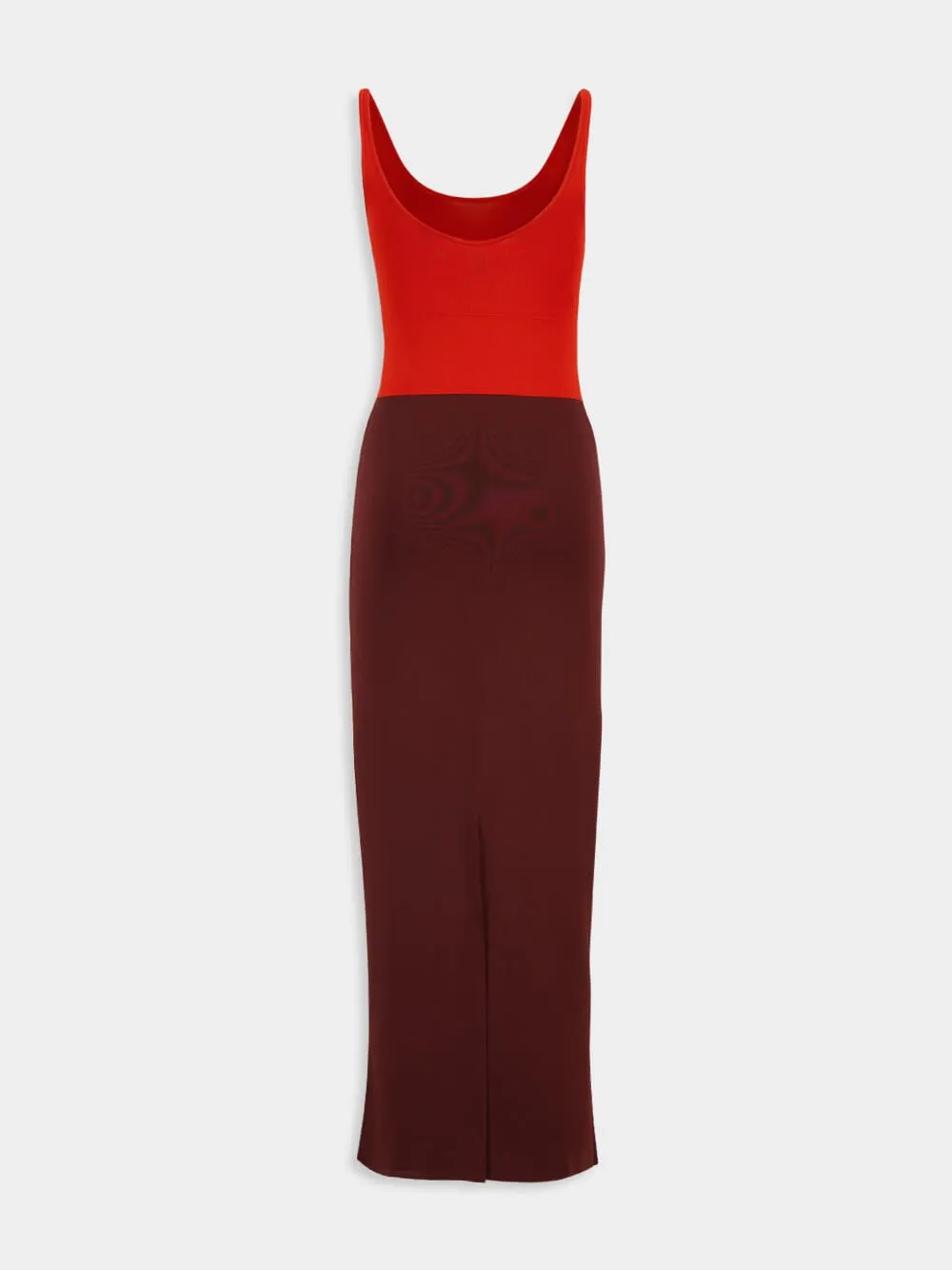 Red Viscose Colorblock Knit Dress sold by Fashion Clinic product image thumbnail 3