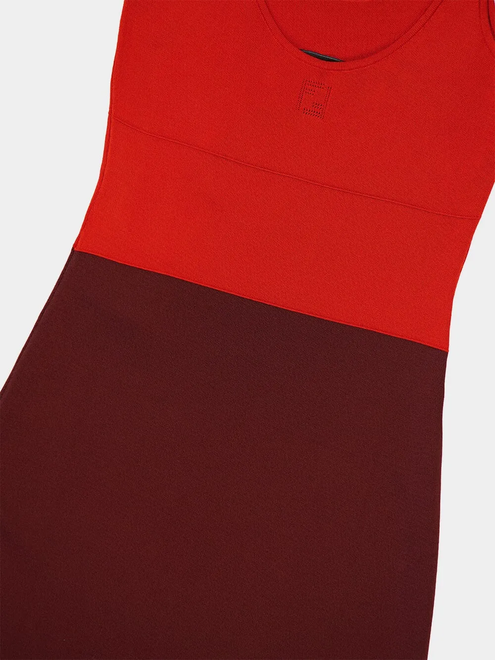 Red Viscose Colorblock Knit Dress sold by Fashion Clinic product image thumbnail 5
