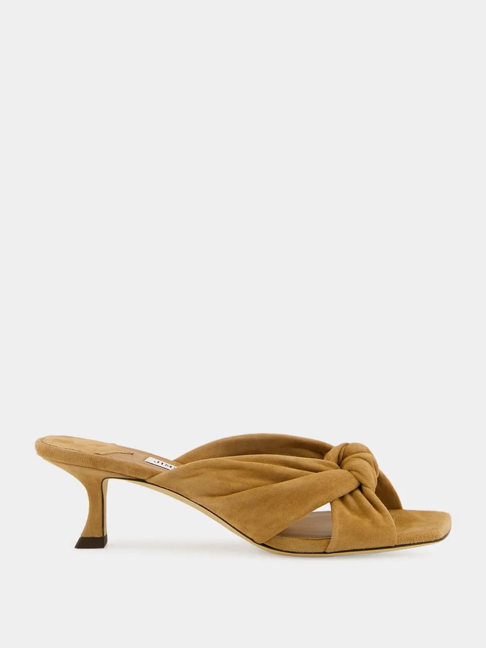 Avenue Mid-Heel Mules in Toffee Suede sold by Fashion Clinic