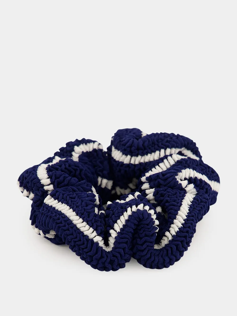 Scrunchie Crinkle in Navy and White Stripe sold by Fashion Clinic product image thumbnail 2