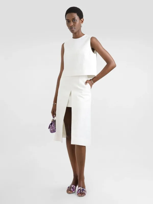 White Stretch Mat Top sold by Fashion Clinic