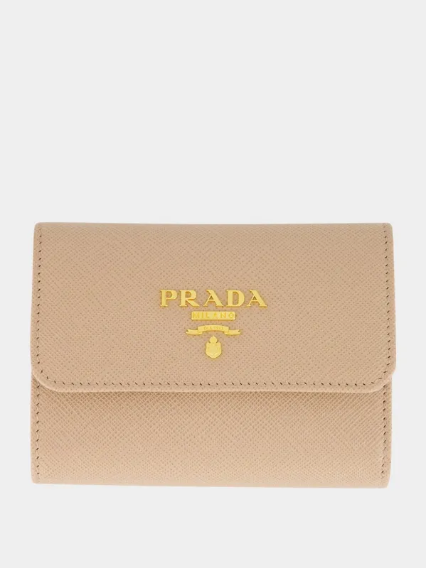 Powder Pink Small Saffiano Leather Wallet sold by Fashion Clinic