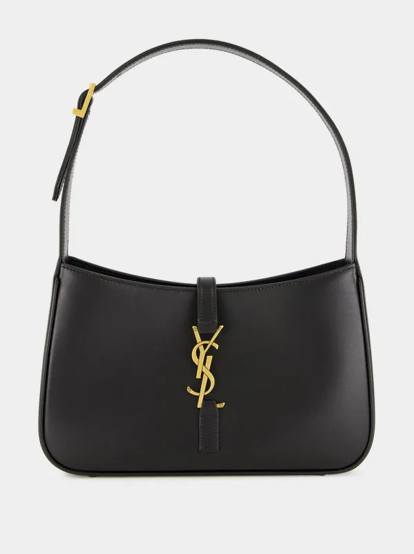 Le 5 à 7 Hobo Bag in Black Smooth Leather sold by Fashion Clinic