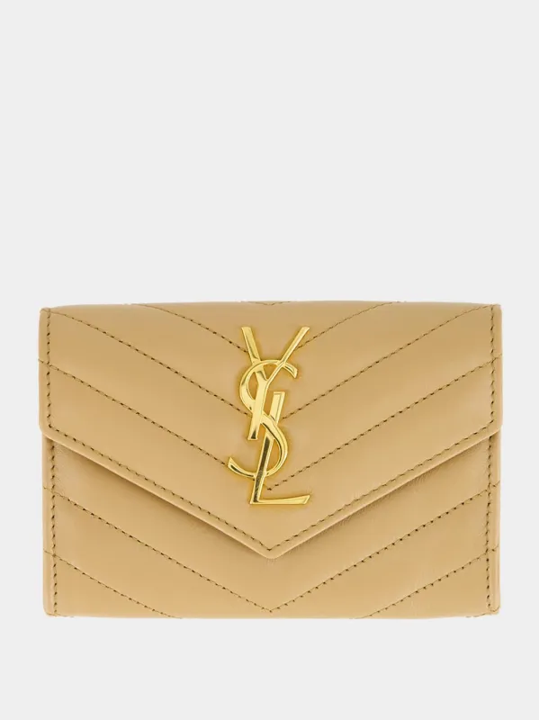 Cassandre Envelope Wallet in Natural Tan Lambskin sold by Fashion Clinic