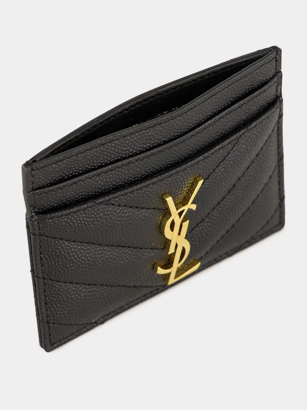 Cassandre Matelassé Card Case in Black Leather sold by Fashion Clinic product image thumbnail 3