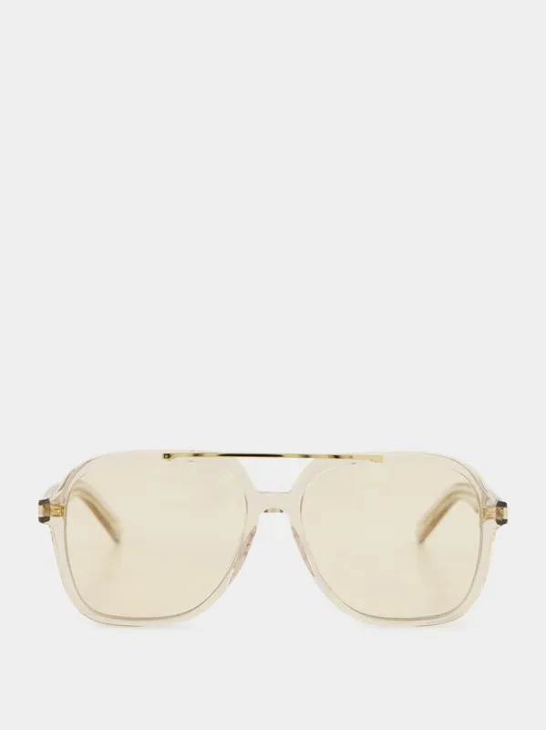 Sunglasses SL 545 in Transparent Cream and Light Gold sold by Fashion Clinic