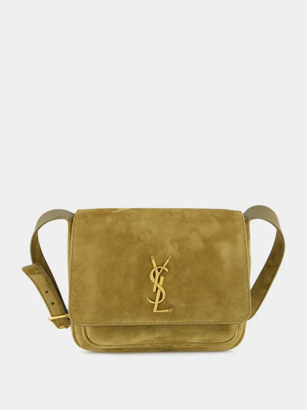 Niki Satchel in Barley Green Suede sold by Fashion Clinic